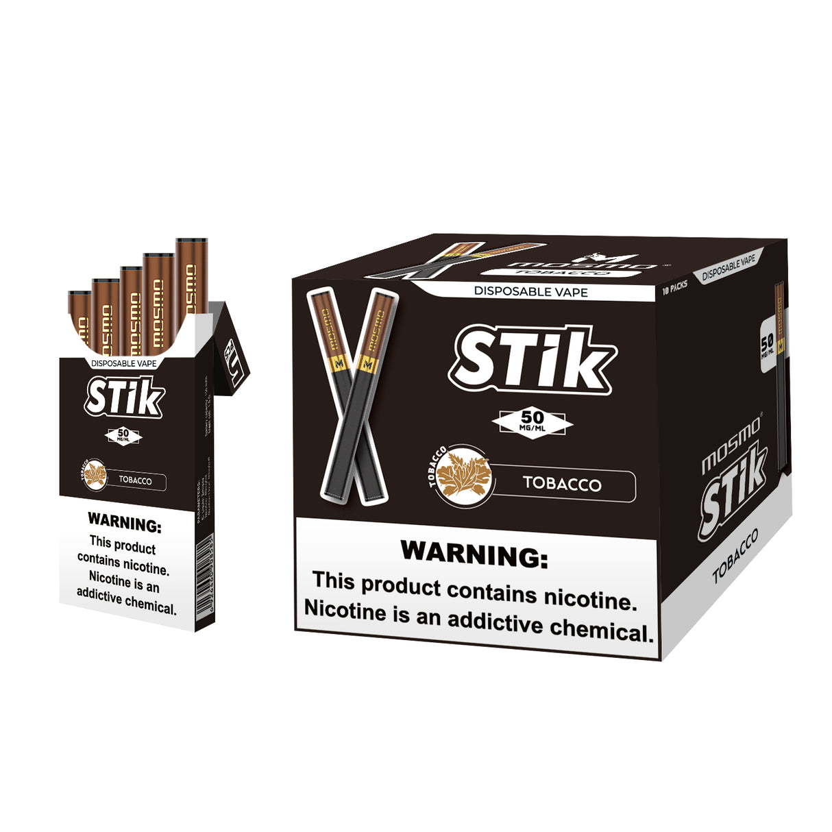 MOSMO STiK 300 Puffs Disposable E-Cig (5-Pack) – 1500 Puffs