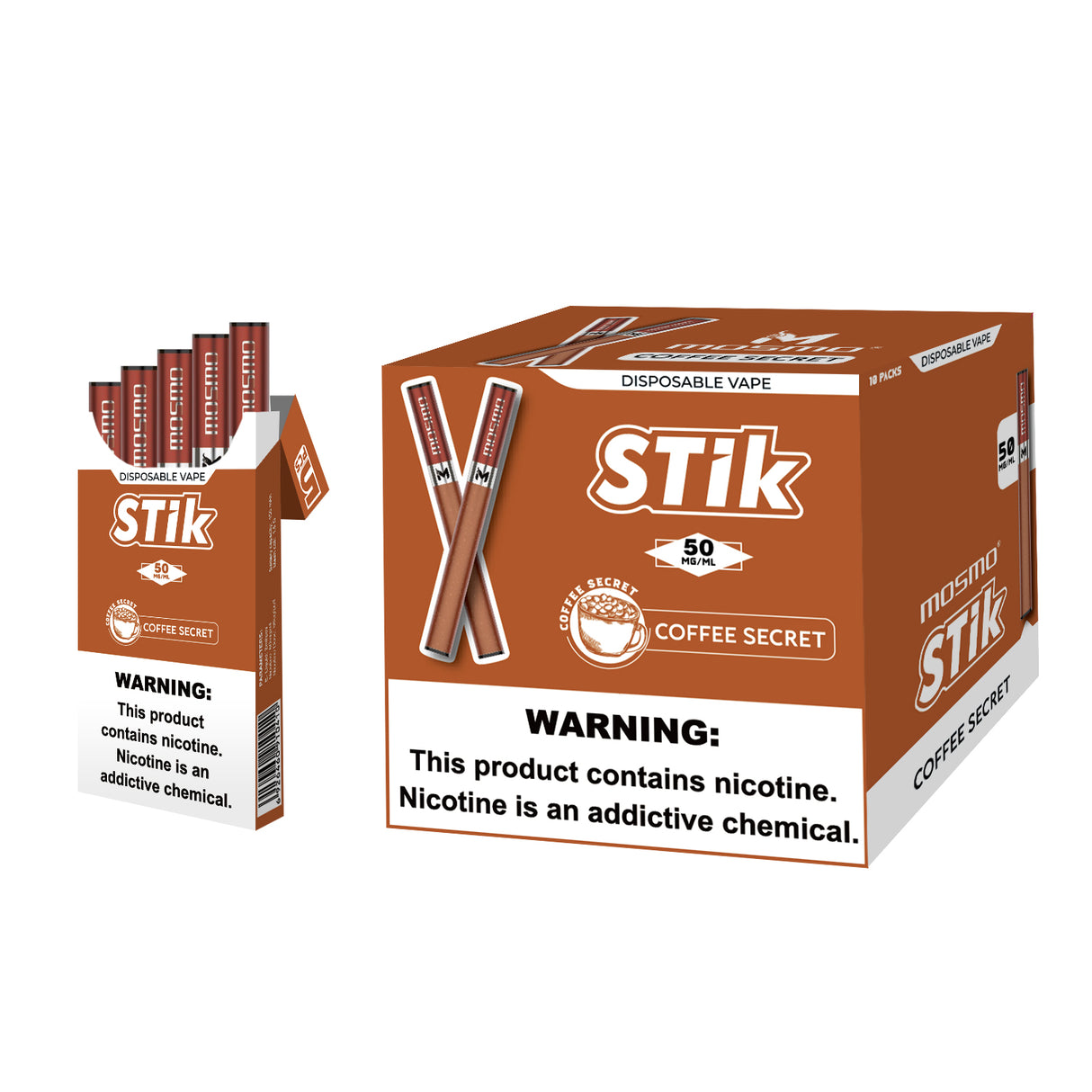 MOSMO STiK 300 Puffs Disposable E-Cig (5-Pack) – 1500 Puffs