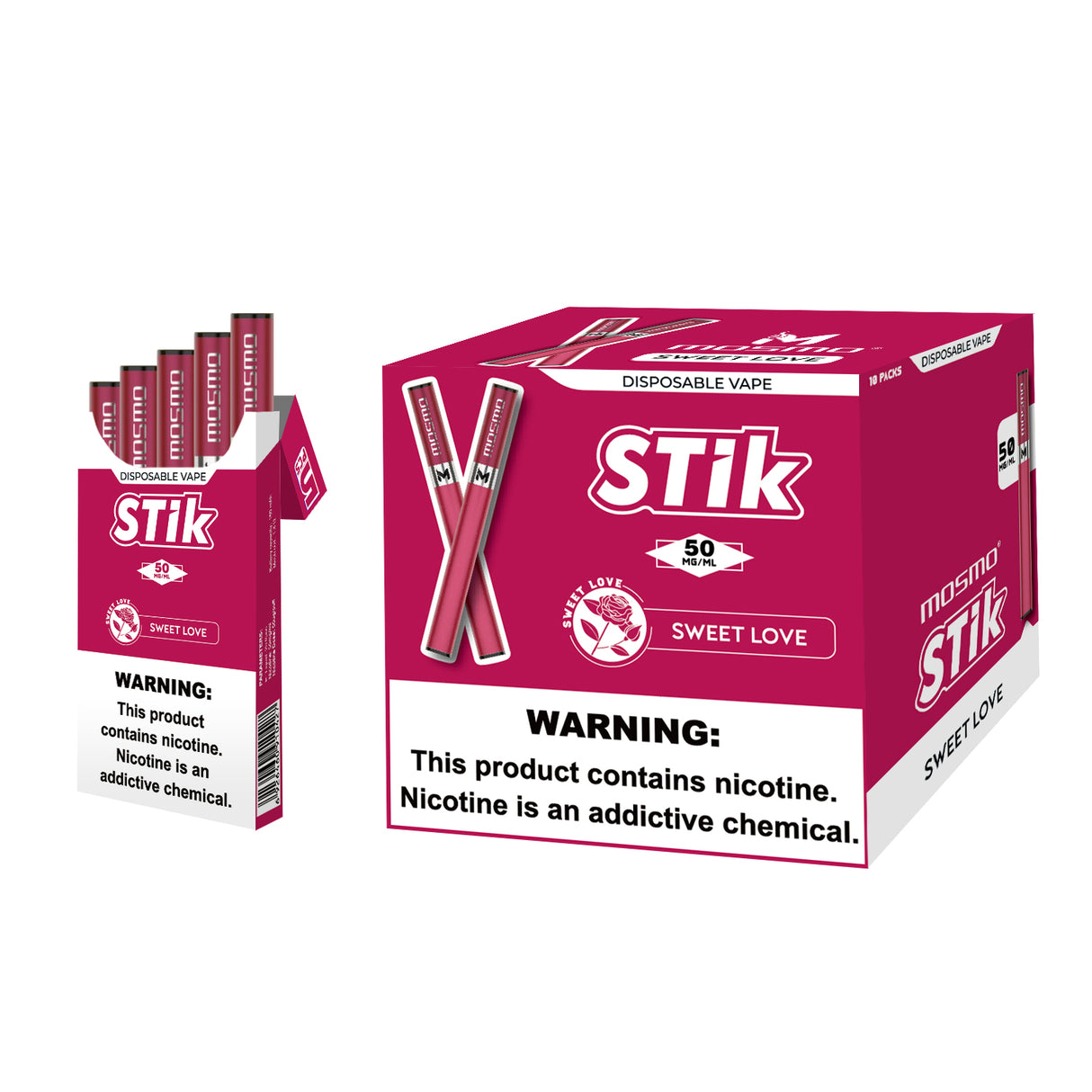 MOSMO STiK 300 Puffs Disposable E-Cig (5-Pack) – 1500 Puffs