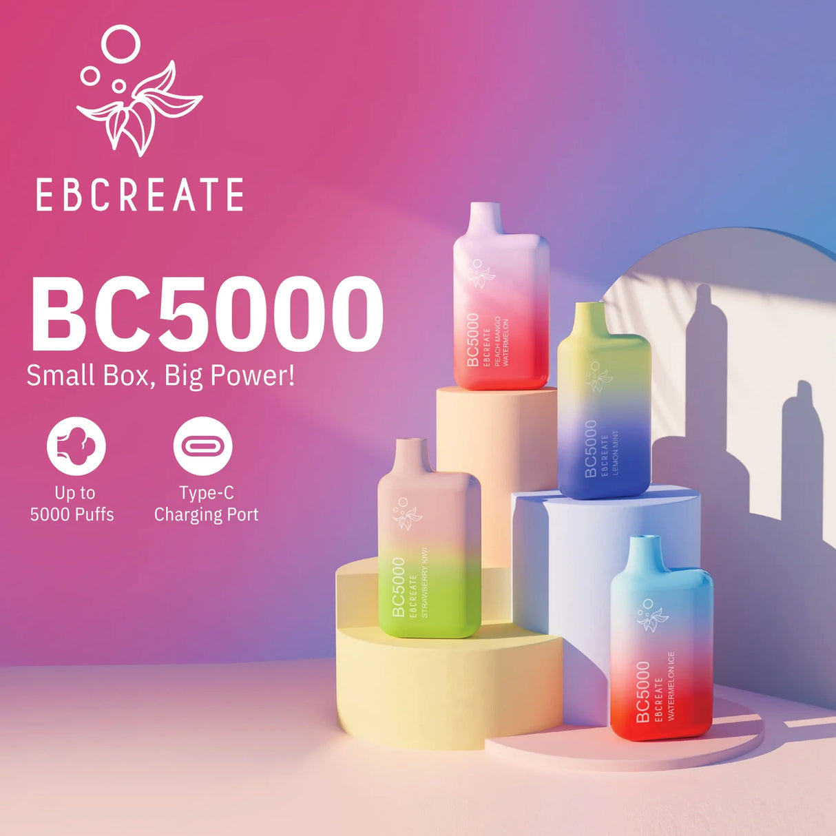 EBCREATE BC5000 Rechargeable Disposable Device 650mAh – 5000 Puffs
