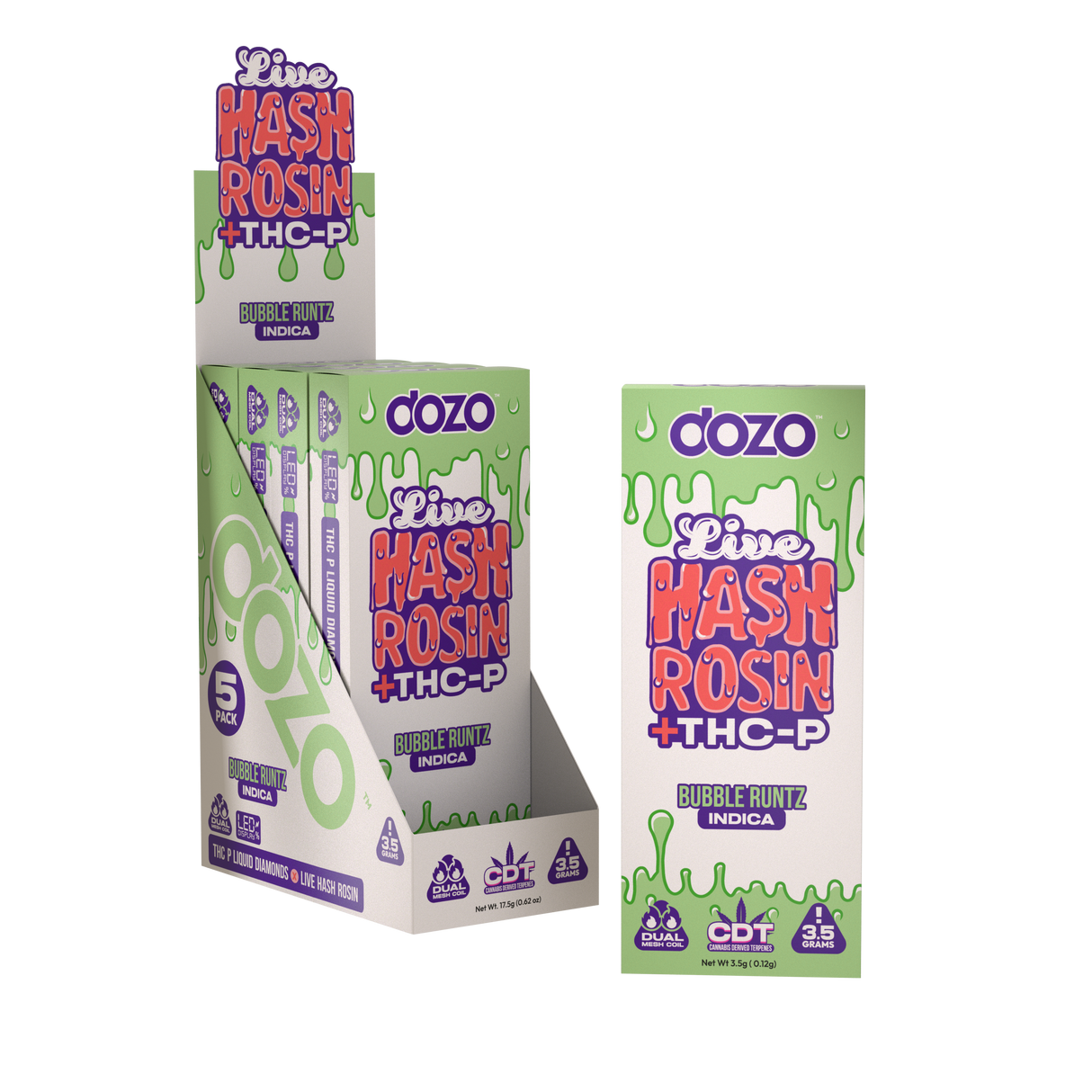 Dozo Live Hash Rosin + THC-P - 3.5g Disposable