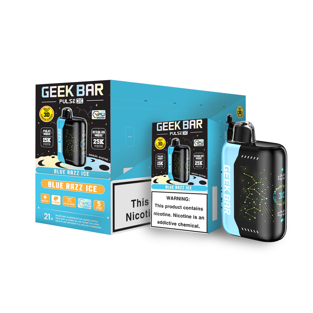 Geek Bar Pulse X 25K Puff Rechargeable Disposable Device – 25000 Puffs (1 Box per Flavor Max Limit)