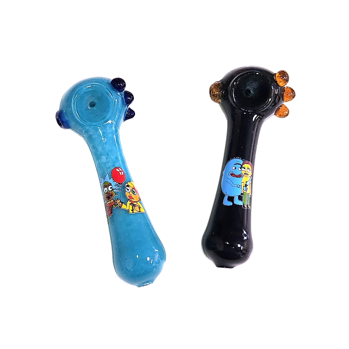 5" Colored Glass Hand Pipe with Decal