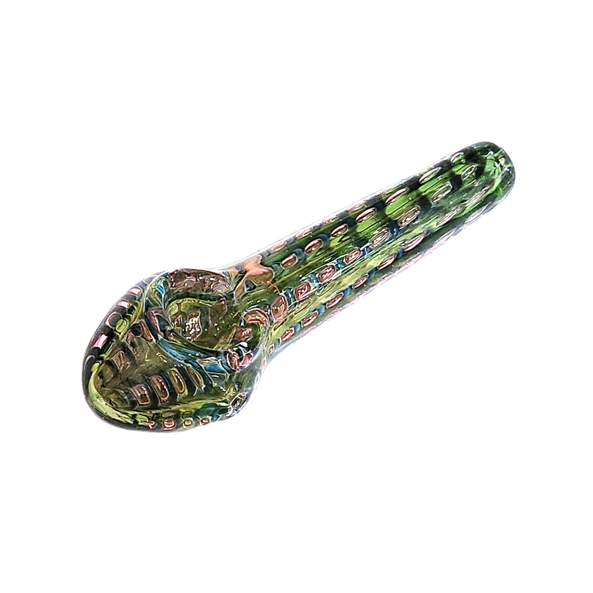 5" Colored Pattern Glass Hand Pipe