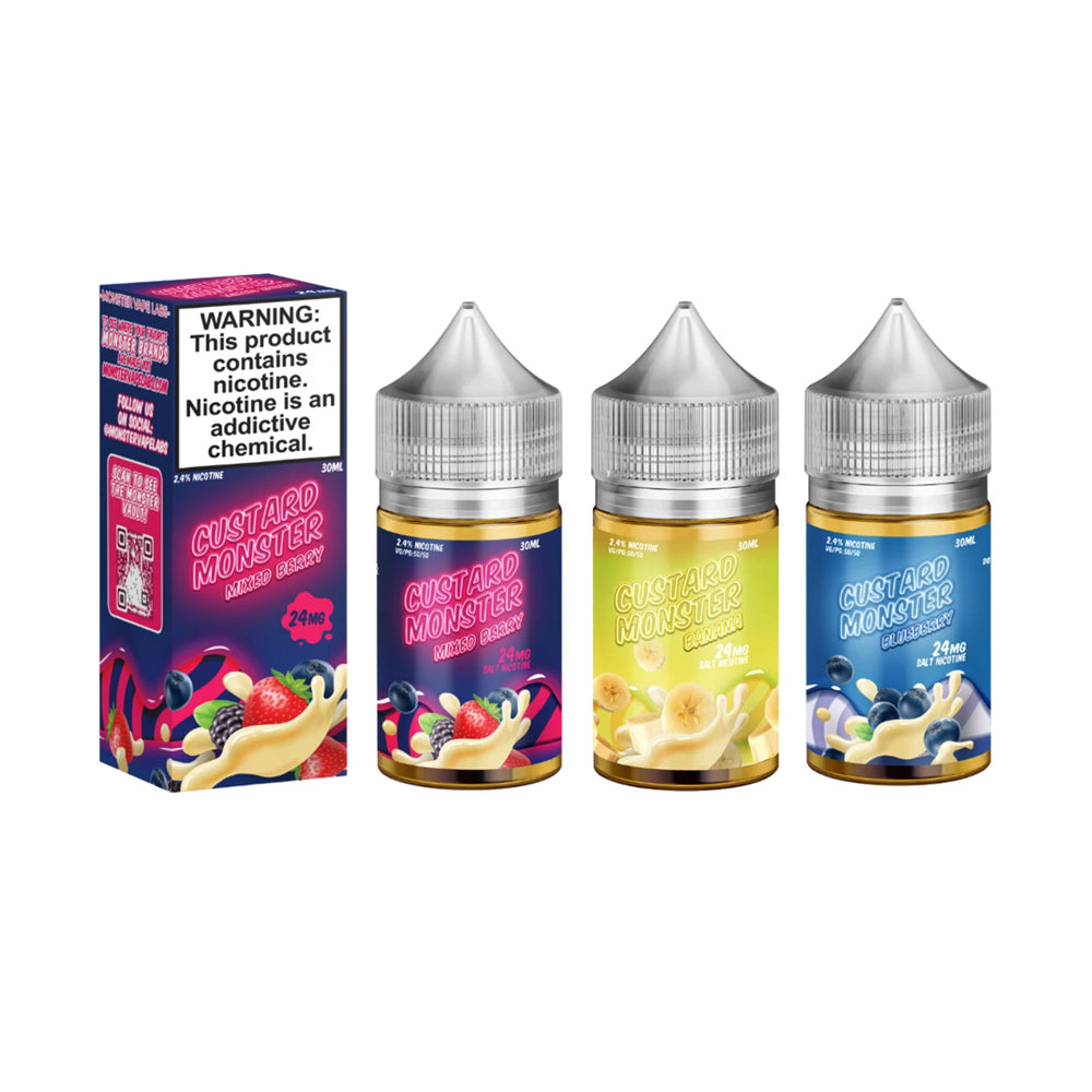 Custard Monster 30ml Nic Salt  E-Juice By Jam Monster