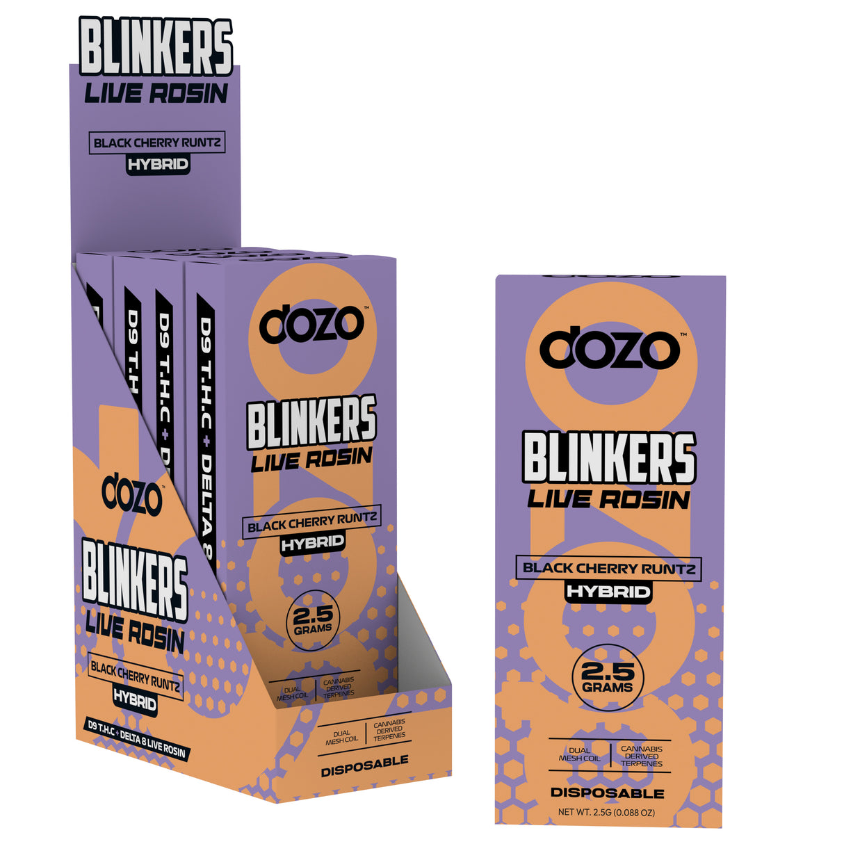 Dozo Blinkers D9 THC + Delta 8 Live Rosin Disposable 2.5G