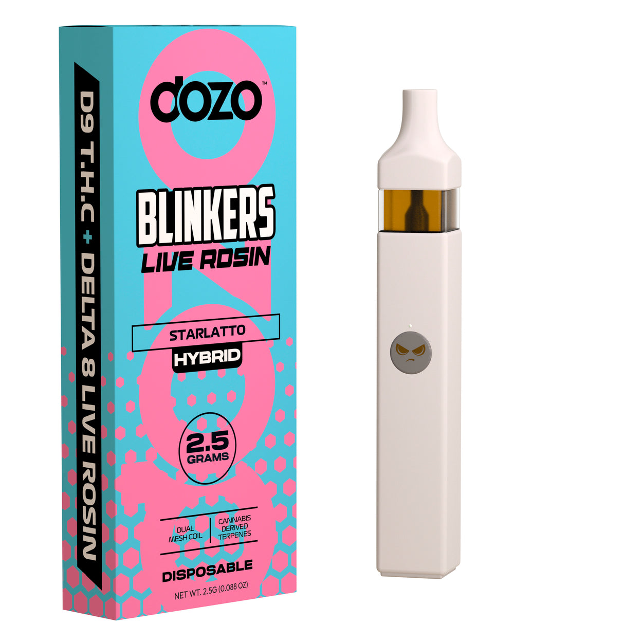 Dozo Blinkers D9 THC + Delta 8 Live Rosin Disposable 2.5G