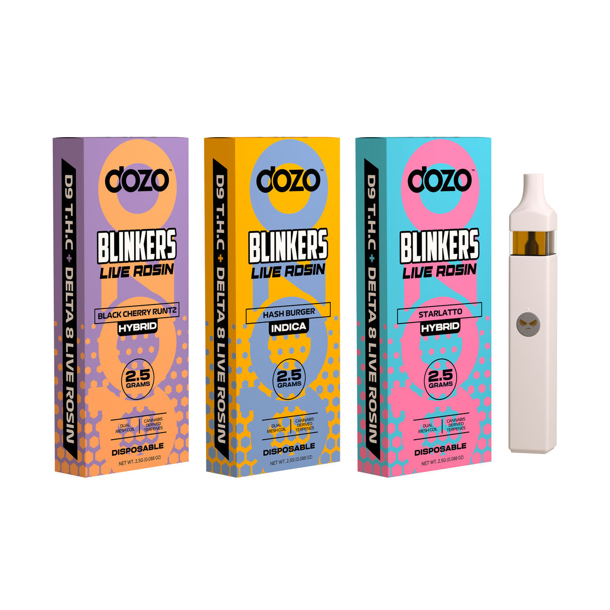 Dozo Blinkers D9 THC + Delta 8 Live Rosin Disposable 2.5G