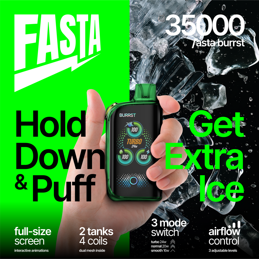 FASTA Burrst 35000 Puff Disposable with flavor-changing technology and dual tanks