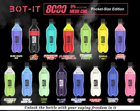 BOT-IT 8000 Pocket Size Edition Rechargeable Disposable Device – 8000 Puffs [BUY 10 BOXES GET 2 FREE] BOT-IT BOT-IT 8000 Pocket Size Edition Rechargeable Disposable Device – 8000 Puffs [BUY 10 BOXES GET 2 FREE]