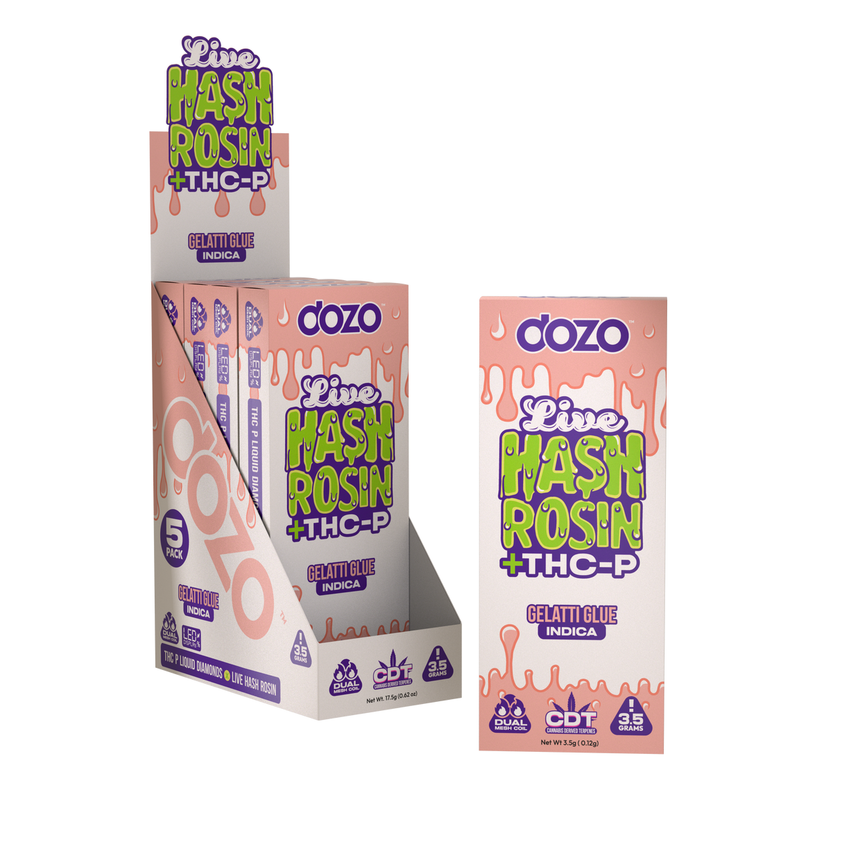 Dozo Live Hash Rosin + THC-P - 3.5g Disposable