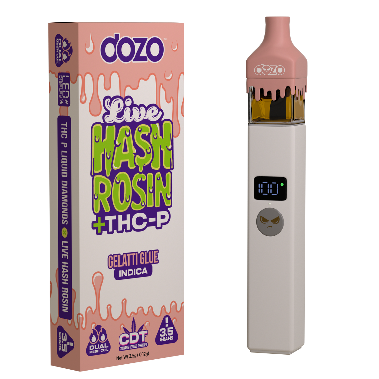 Dozo Live Hash Rosin + THC-P - 3.5g Disposable