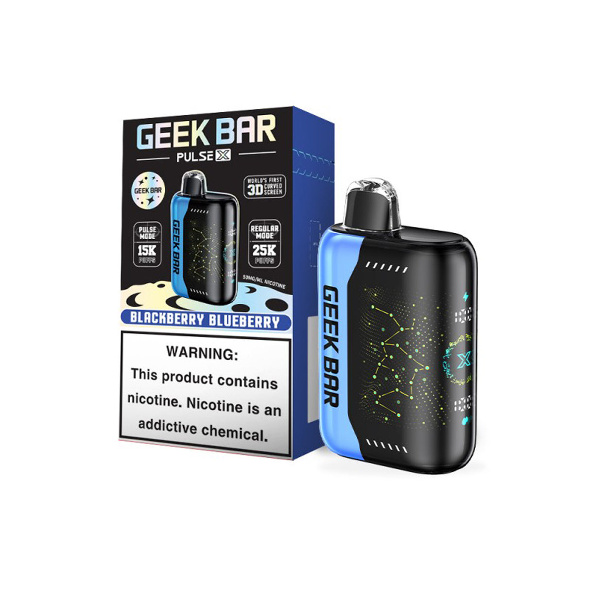 Geek Bar Pulse X 25K Puff Rechargeable Disposable Device – 25000 Puffs (1 Box per Flavor Max Limit)