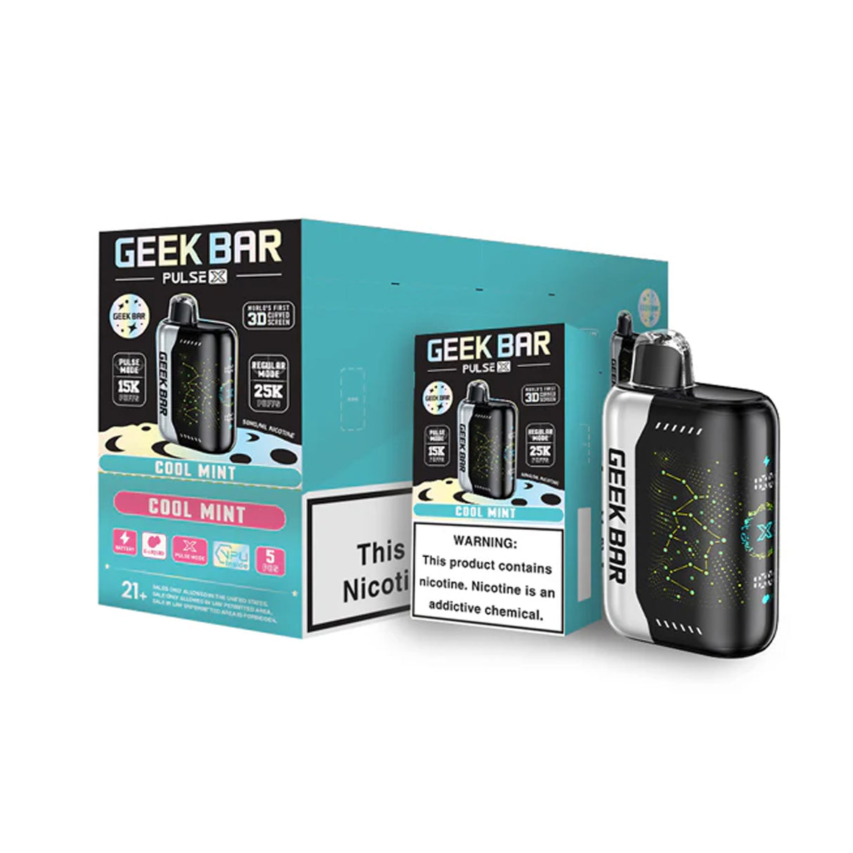 Geek Bar Pulse X 25K Puff Rechargeable Disposable Device – 25000 Puffs (1 Box per Flavor Max Limit)