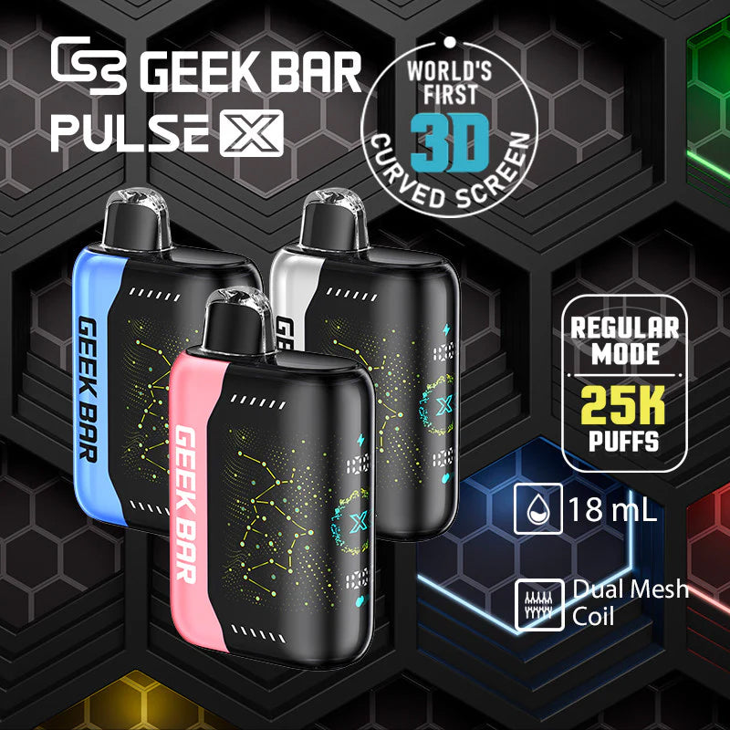 Geek Bar Pulse X 25K Puff Rechargeable Disposable Device – 25000 Puffs (1 Box per Flavor Max Limit)