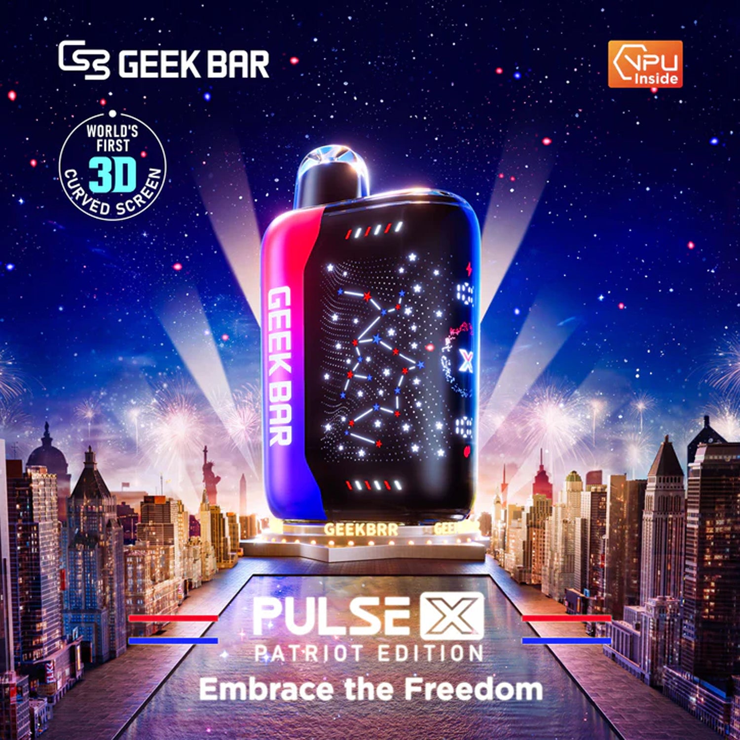 Geek Bar Pulse X 25K Puff PATRIOT EDITION Rechargeable Disposable Devi ...