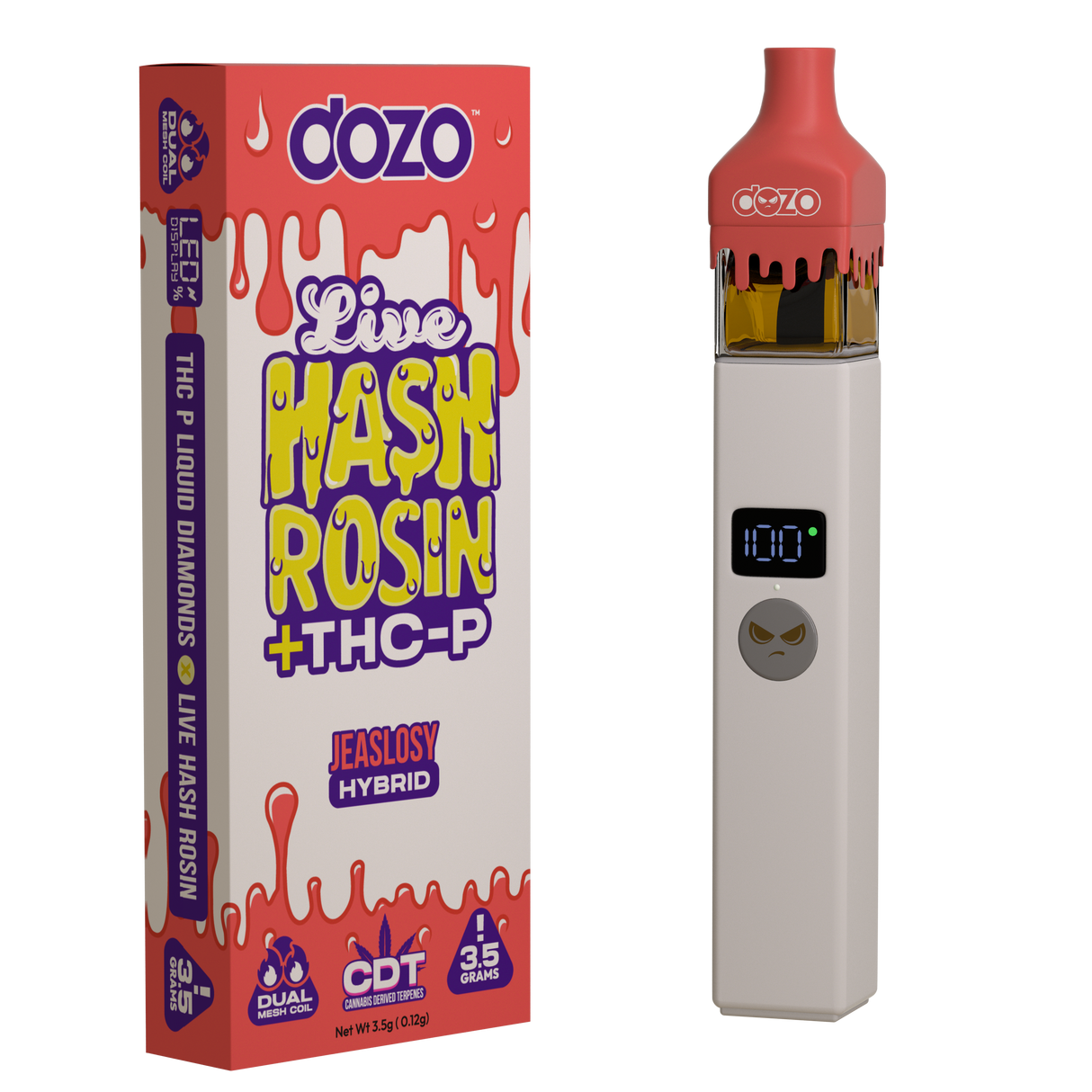 Dozo Live Hash Rosin + THC-P - 3.5g Disposable