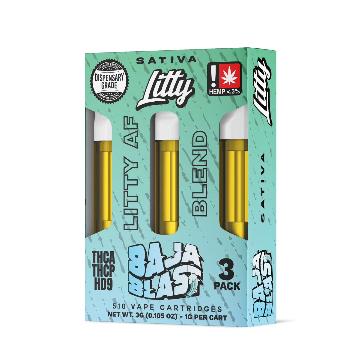 Litty 'Litty AF Blend' THCA THCP HD9 Cartridge 3G 3pcs/PACK