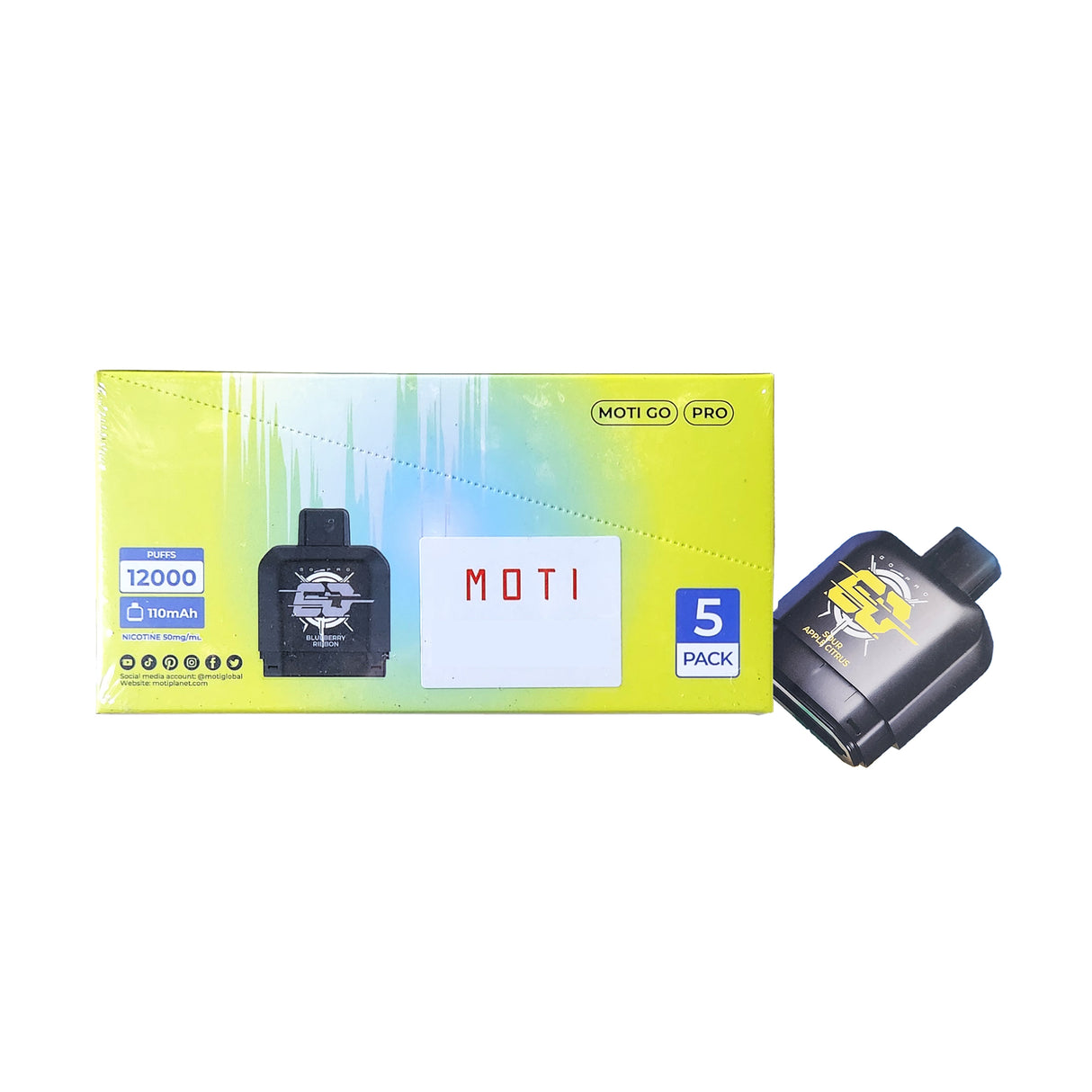 MOTI Go Pro 12000 Puff Disposable Flavor Pod (Pod ONLY Non-rechargeable) - 12000 Puff