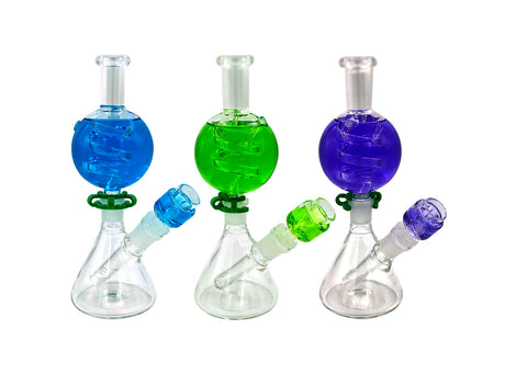 9.75" Clear Colored Magic Ball Glass Water Pipe Unishowinc 9.75" Clear Colored Magic Ball Glass Water Pipe