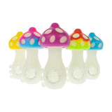 4.25" Mushroom Style Silicone Pipe with Glass Bowl Glow in the Dark