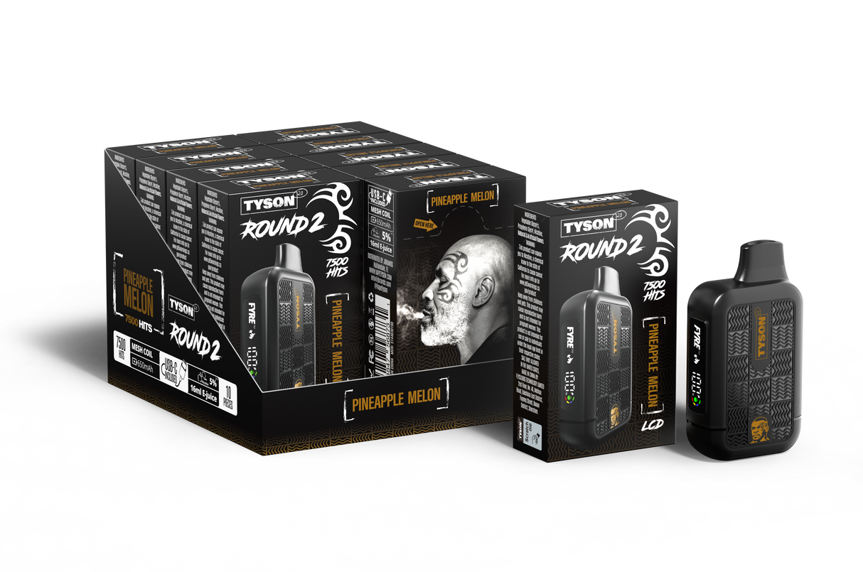 Tyson 2.0 "Round 2" Heavy Weight Disposable – 7500 Puffs