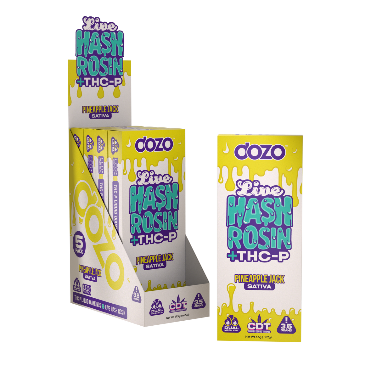 Dozo Live Hash Rosin + THC-P - 3.5g Disposable