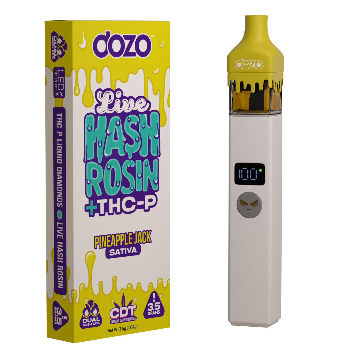 Dozo Live Hash Rosin + THC-P - 3.5g Disposable