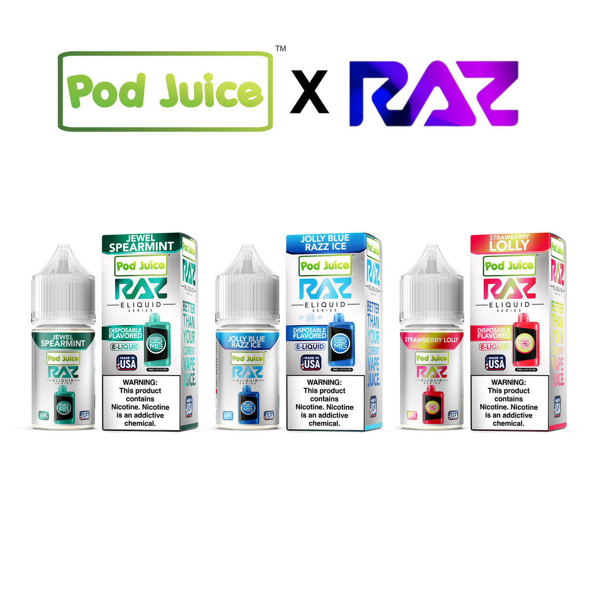 POD Juice x RAZ Series Nic Salt 30ML E-Liquid