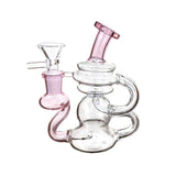 6″ Pink Clear Glass Water Pipe