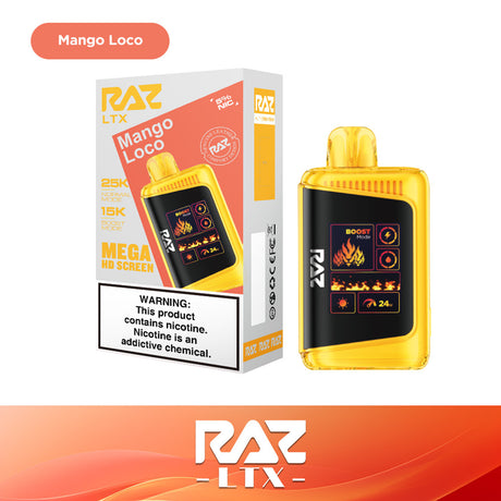 Raz LTX 25K Puff Rechargeable Disposable Device – 25000 Puffs (2 Box per Flavor Max Limit)