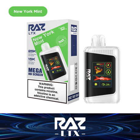 Raz LTX 25K Puff Rechargeable Disposable Device – 25000 Puffs (2 Box per Flavor Max Limit)