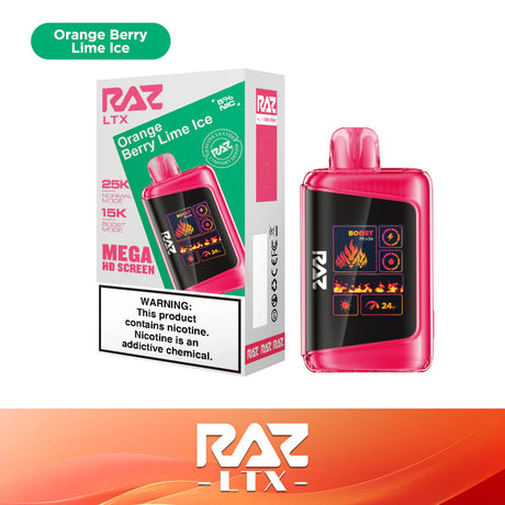 Raz LTX 25K Puff Rechargeable Disposable Device – 25000 Puffs (2 Box per Flavor Max Limit)