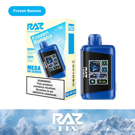 Raz LTX 25K Puff Frozen Edition Rechargeable Disposable Device – 25000 Puffs (2 Box per Flavor Max Limit)