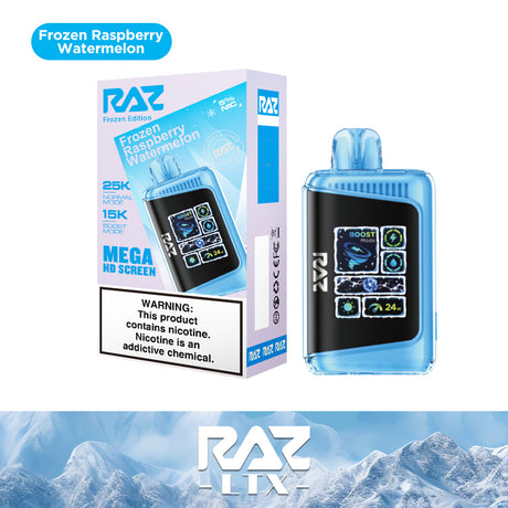 Raz LTX 25K Puff Frozen Edition Rechargeable Disposable Device – 25000 Puffs (2 Box per Flavor Max Limit)