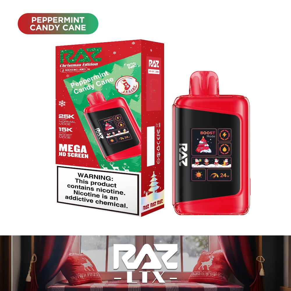 Raz LTX 25K Christmas Edition Rechargeable Disposable Device – 25000 Puffs