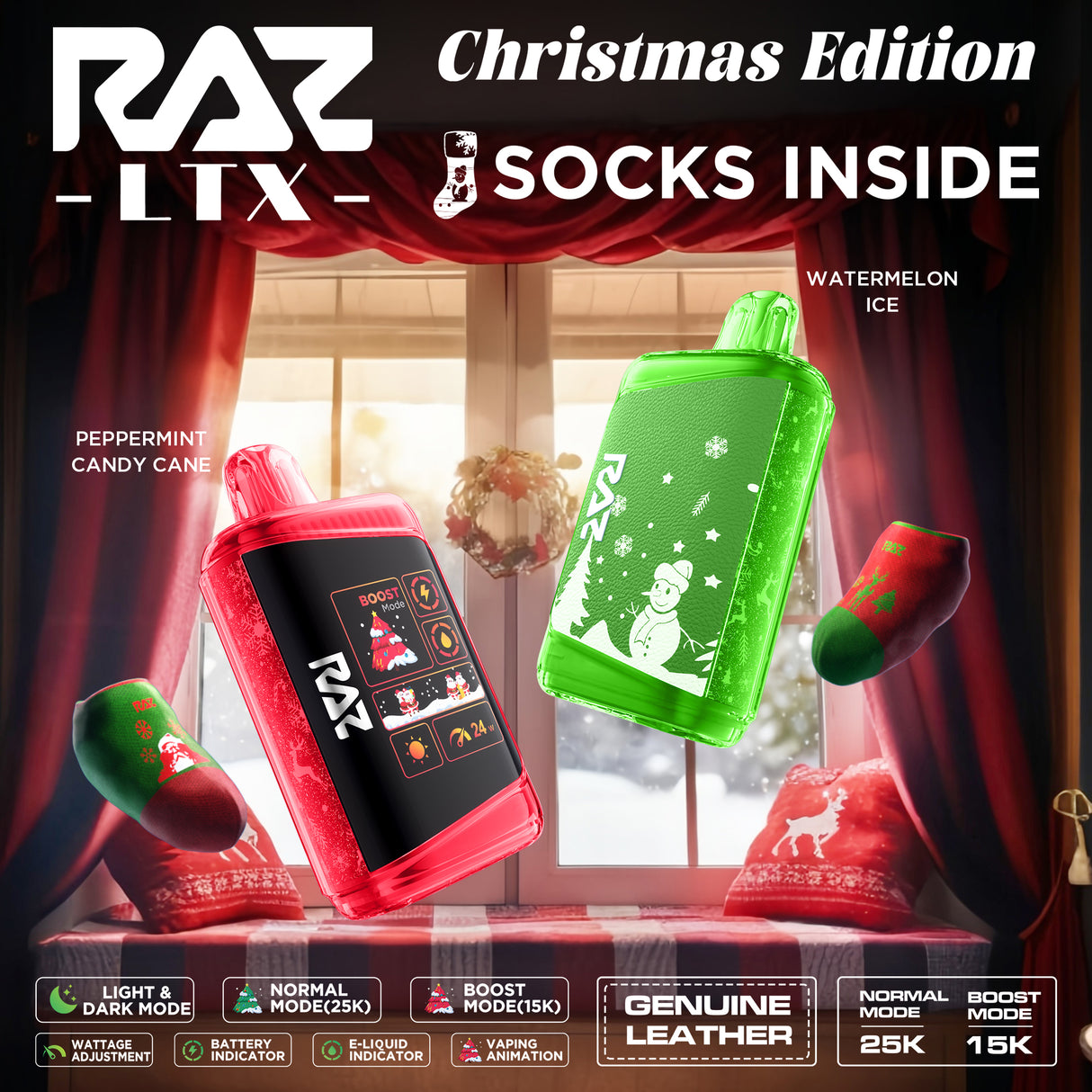 Raz LTX 25K Christmas Edition Rechargeable Disposable Device – 25000 Puffs