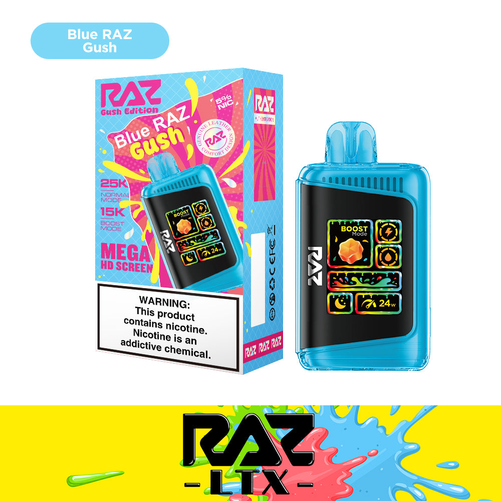 Raz LTX 25K Puff Rechargeable Disposable Device – 25000 Puffs (2 Box per Flavor Max Limit)