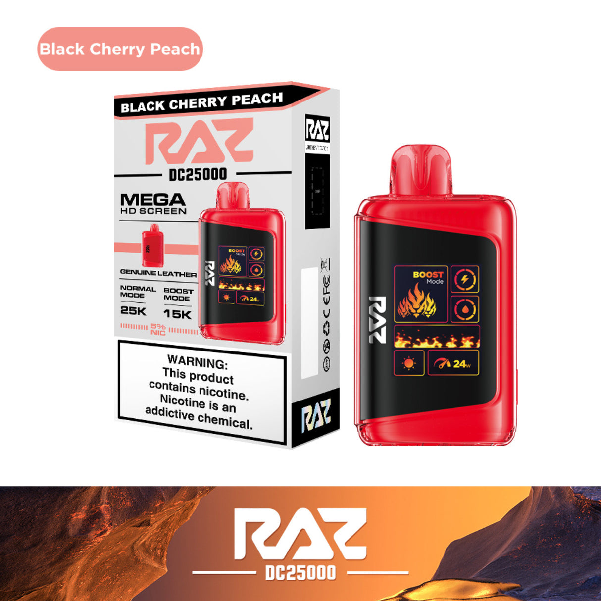 Raz DC25000 25K Puff Rechargeable Disposable Device – 25000 Puffs (2 Box per Flavor Max Limit)