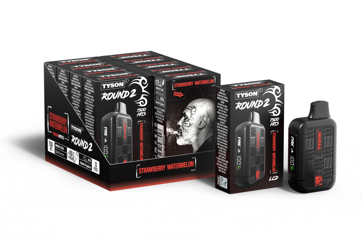 Tyson 2.0 "Round 2" Heavy Weight Disposable – 7500 Puffs