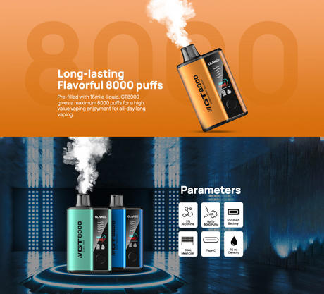 GLAMEE GT8000 Disposable Device – 8000 Puffs [BUY 5 BOXES GET 1 FREE] GLAMEE GLAMEE GT8000 Rechargeable Disposable Device – 8000 Puffs [BUY 5 BOXES GET 1 FREE]