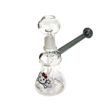 7" Skull Cat Hammer Bubbler with Glass Bowl and Nail Set