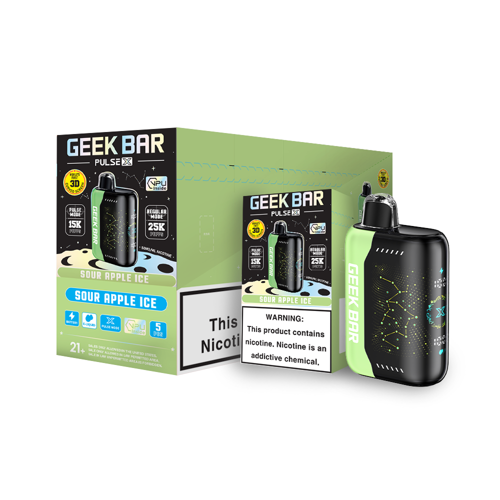 Geek Bar Pulse X 25K Puff Rechargeable Disposable Device – 25000 Puffs (1 Box per Flavor Max Limit)