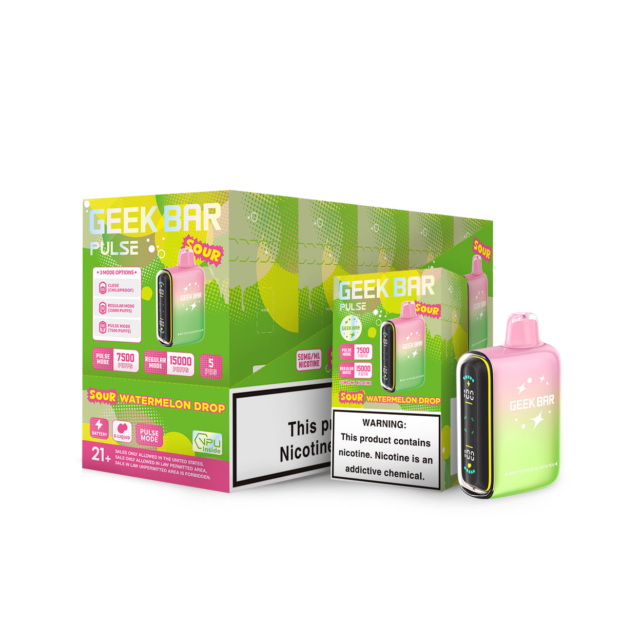 Geek Bar Pulse Sour Edition Rechargeable Disposable Device – 15000 Puffs