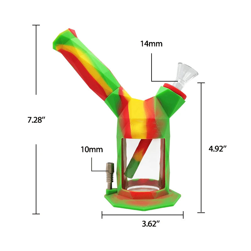 Multiple Function 2-in-1 Silicone Water Pipe with Titanium Nail Unishowinc Multiple Function 2-in-1 Silicone Water Pipe with Titanium Nail