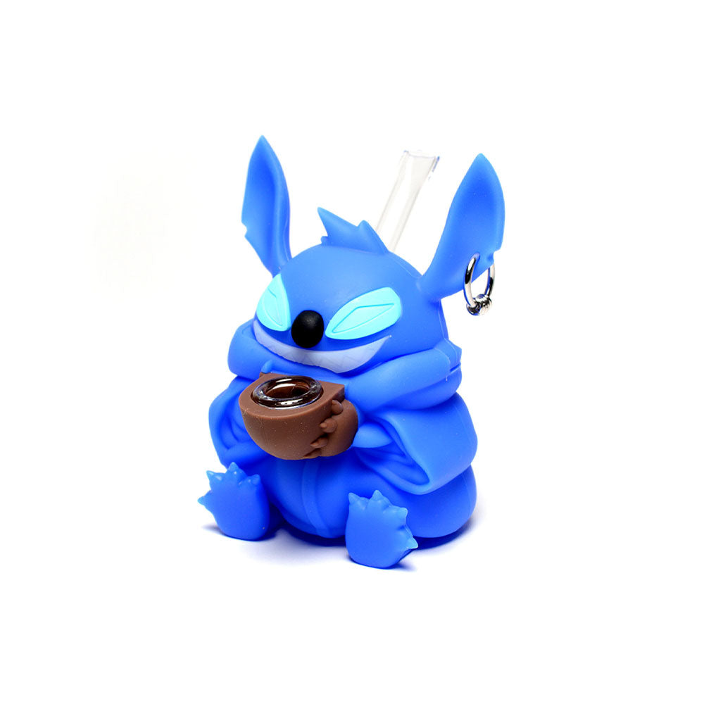 4.75″ Stitch Blue Style Silicone Water Pipe Unishowinc 4.75″ Stitch Blue Style Silicone Water Pipe