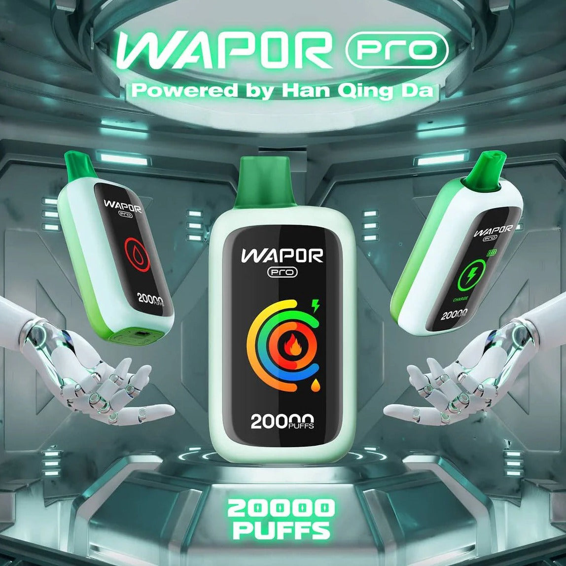 Wapor Pro 20000 Puffs Rechargeable Disposable Device Powered by Han Qing Da - 20000 Puffs [BUY 10 BOXES GET 1 FREE]