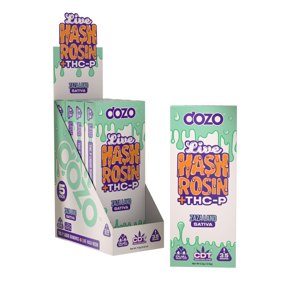 Dozo Live Hash Rosin + THC-P - 3.5g Disposable