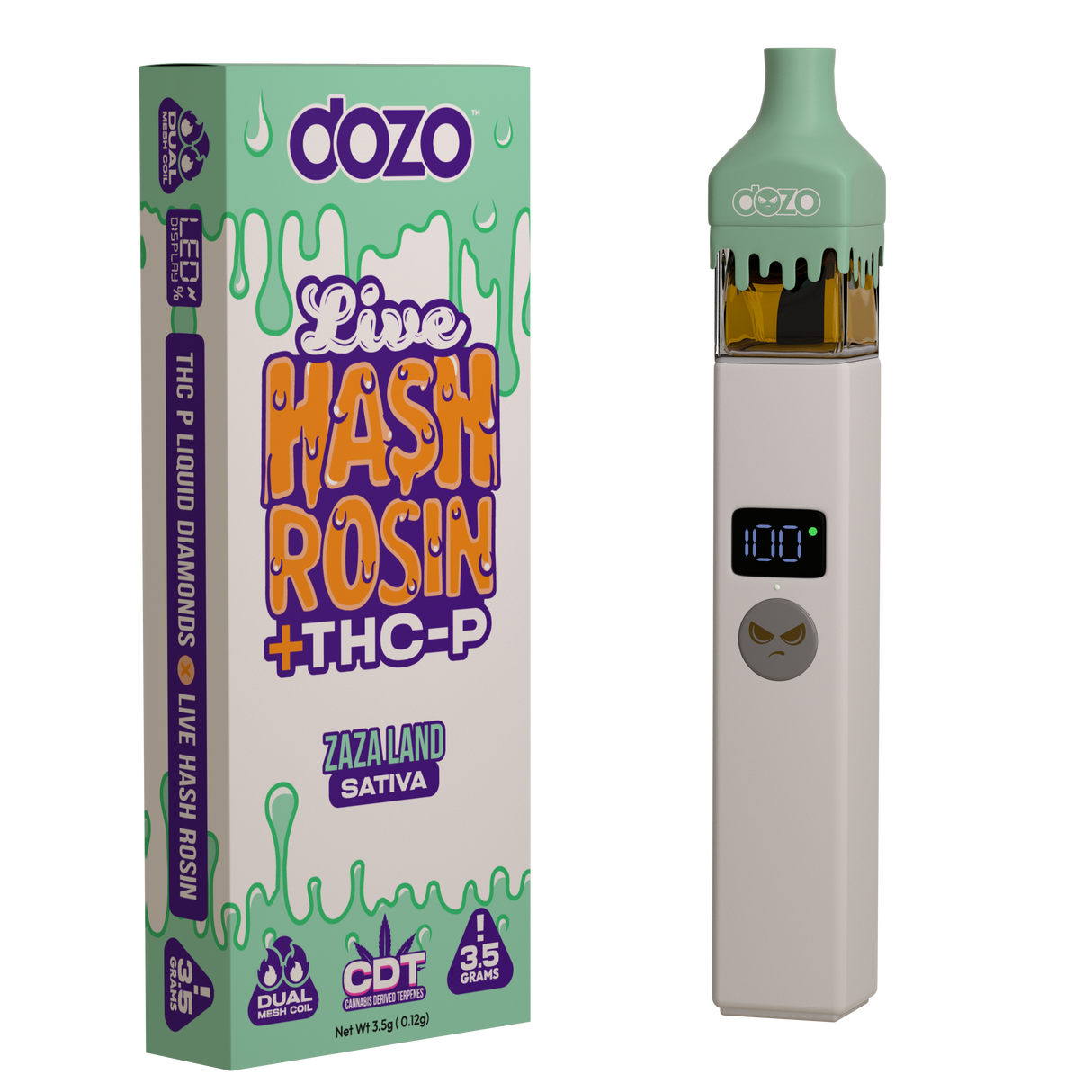 Dozo Live Hash Rosin + THC-P - 3.5g Disposable