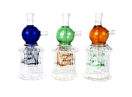 4.5" Colored Ball Clear Glass Oil Burner Water Pipe with Silicone Tube Unishowinc 4.5" Colored Ball Clear Glass Oil Burner Water Pipe with Silicone Tube